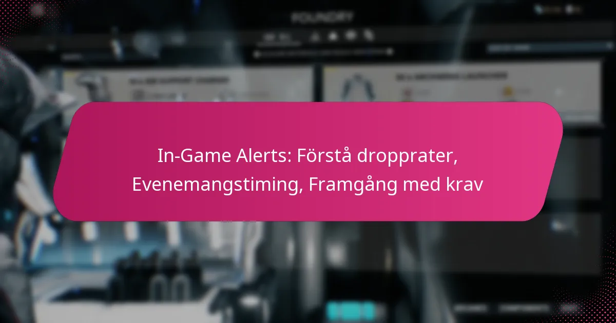 In-Game Alerts: Förstå dropprater, Evenemangstiming, Framgång med krav