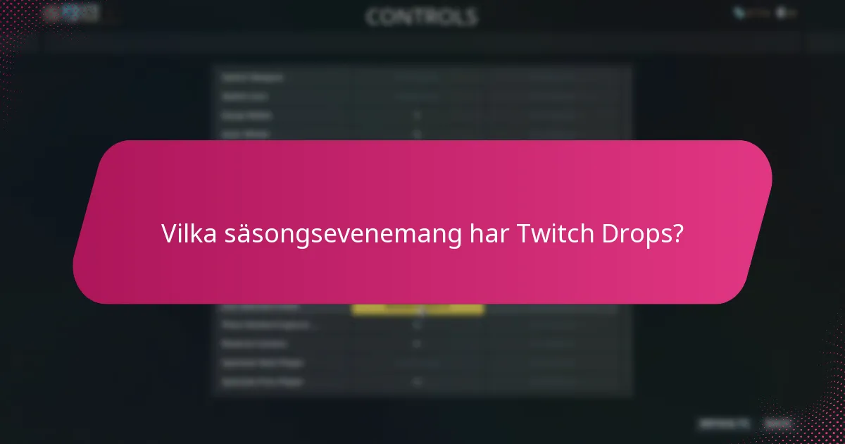 Vilka säsongsevenemang har Twitch Drops?